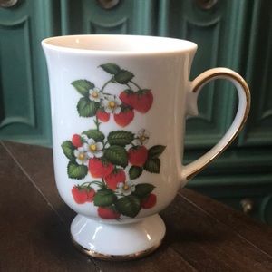 Vintage Strawberry Pedestal Mug